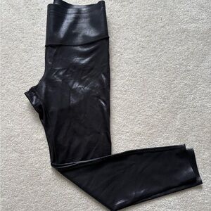 Knix x Bird’s Papaya Tummy Control Black Faux Leather Leggings